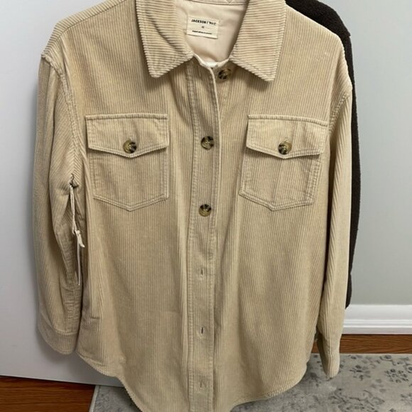 NWT-Jackson Rowe Otto Corduroy Cream Jacket - Picture 2 of 6
